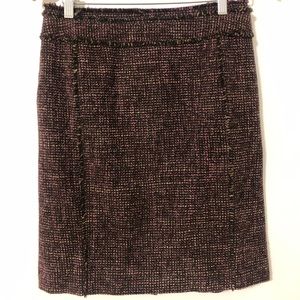 Ann Taylor Wool Blend Purple Skirt with Fringe Accents, size 6P